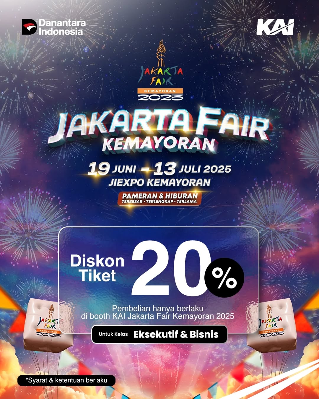 Semarakkan  Jakarta Fair 2025, KAI Tebar Diskon 20 Persen Tiket Kereta Api